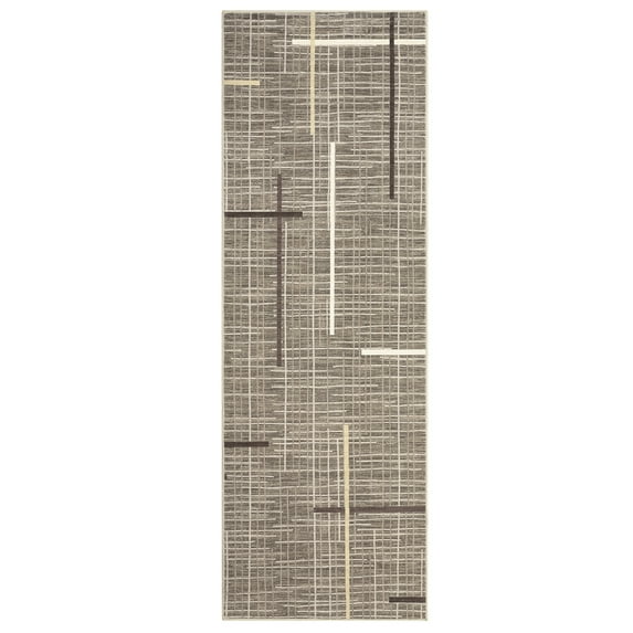 CAROMIO Area Rug Washable Modern Geometric Floor Decor Perfect for Living Dining Room, 2' x 6' Brown