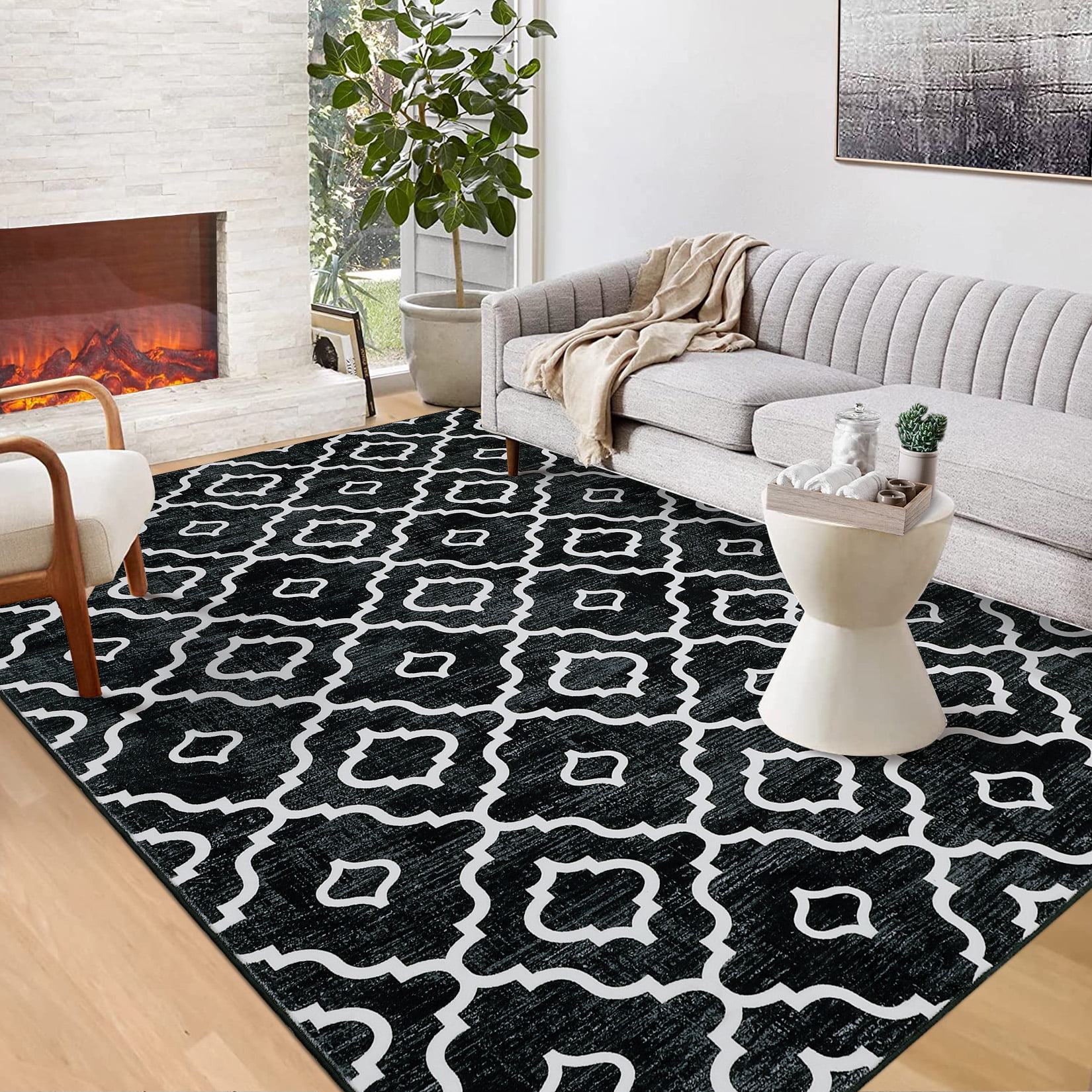 CAROMIO Area Rugs Boho Moroccan Rugs for Living Room Stain Resistant ...