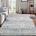 thumbnail image 1 of CAROMIO Area Rugs Boho Rug Modern Abstract Rugs Soft Indoor Carpet Low Pile Non Slip Rugs for Living Room Bedroom, 9' x 12' Gray, 1 of 7