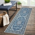 thumbnail image 1 of CAROMIO Boho Area Rug Washable Rugs Vintage Medallion Rugs for Bedroom Living Room Soft Carpet, 2' x 6' Blue, 1 of 7