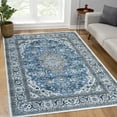 thumbnail image 1 of CAROMIO Boho Area Rug Washable Rugs Vintage Medallion Rugs for Bedroom Living Room Soft Carpet, 4' x 6' Blue, 1 of 6
