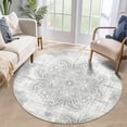 thumbnail image 1 of CAROMIO Boho Washable Rugs Vintage Area Rugs Floral Medallion Non-Slip Rug Washable Accent Throw Rugs, 4' x 4' Round Gray, 1 of 7