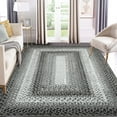 thumbnail image 1 of CAROMIO Braided Print Boho Rug Living Room Area Rug Modern Geometric Area Rug Washable Rug Farmhouse Floor Carpet, 5' x 7' Gray, 1 of 7