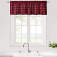 thumbnail image 1 of CAROMIO Buffalo Check Cafe Curtain Valance Thick Yarn Dyed Light Filtering Kitchen Curtian Valance for Bedroom,Red/Black,56"W x 15"L one panel, 1 of 7