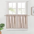 thumbnail image 1 of CAROMIO Cafe Curtains 28"W x 30"L Buffalo Plaid Design Light Filtering Short Tier Curtains for Kitchen Curtain, Beige/White, Set of 2, 1 of 8