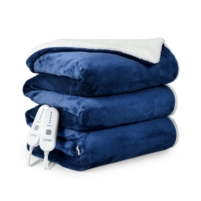 CAROMIO Electric Blanket King Size 90" x 100", Large Thickened Sherpa