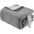 thumbnail image 1 of CAROMIO Heated Throw Electric Blanket, Waffle Pattern Sherpa, 5 Heat Levels, 4-Hour Auto Off, ETL Certified, Machine Washable, 50" x 60" - Soft Flannel & Sherpa Heat Blanket, 1 of 8