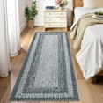 thumbnail image 1 of CAROMIO Indoor Area Rug 2' x 8' Runner Rug for Living Room Modern Imitation Braided Pattern Geometric Rug Bedroom Rug, Gray, 1 of 7