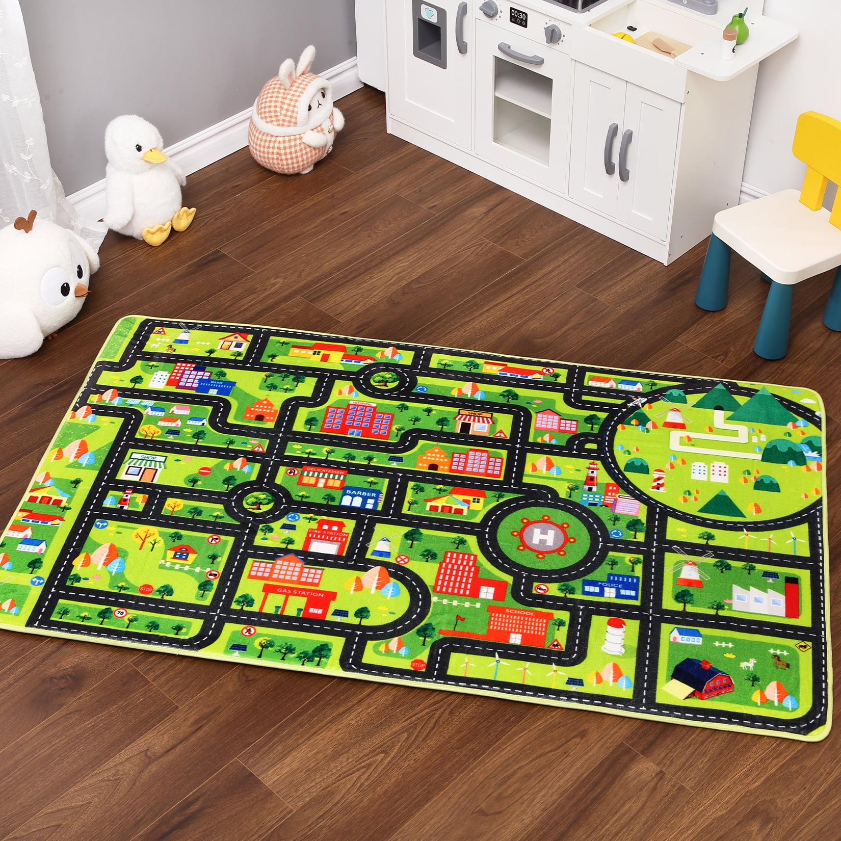 CAROMIO Kids Rug 3 x 5 Road Rug for Kids Toddler Classroom Car Street