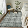 thumbnail image 1 of CAROMIO Living Room Rug Plaid Rug Washable Area Rugs for Bedroom Modern Carpet Distressed Rug Non Slip Checkered Farmhouse Area Rug, 5' x 7' Green, 1 of 7