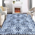 thumbnail image 1 of CAROMIO Machine Washable Rug 8 x 10 Moroccan Boho Area Rugs with Non Slip Rugs for Living Room Bedroom Modern Rug Carpet Stain-Resistant, Blue, 1 of 5