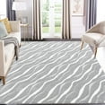 thumbnail image 1 of CAROMIO Modern Area Rug 8 x 10 Waves Lattice Plush Rug Contemporary Living Room Rug Non-Slip Nursery Rug for Bedroom Dining Room Office, Pale Gray, 1 of 5