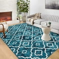 thumbnail image 1 of CAROMIO Modern Area Rug Washable Moroccan Rug Non-Slip Non-Shedding Geometric Print Floor Carpet Soft Geometric Carpet, 9' x 12' Green, 1 of 5
