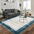 thumbnail image 1 of CAROMIO Modern Bordered Area Rug Non-Slip Washable Rug Distressed Print Accent Rug Contemporary Throw Carpet, 6' x 9' Teal, 1 of 7