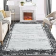 thumbnail image 1 of CAROMIO Modern Bordered Area Rug Non-Slip Washable Rug Distressed Print Accent Rug Contemporary Throw Carpet, 9' x 12' Gray, 1 of 7