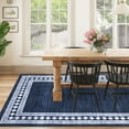 thumbnail image 1 of CAROMIO Modern Bordered Washable Area Rugs Non Slip Carpet Contemporary Geometric Border Accent Rug, 5' x 7' Blue, 1 of 5