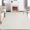thumbnail image 1 of CAROMIO Modern Checkered Area Rug Indoor Plaid Print Floor Cover Soft Faux Wool Throw Carpet Aesthetic Rug Foldable Thin Rug, 9' x 12' Gray, 1 of 7