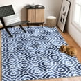thumbnail image 1 of CAROMIO Modern Geometric Area Rug 4 x 6 Washable Rugs with Non Slip Rugs for Living Room Bedroom Rug Carpet Stain Resistant Rug, Blue, 1 of 5