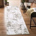 thumbnail image 1 of CAROMIO Modern Runner Rug Abstract Rug Chenille Indoor Carpet Contemporary Distressed Floor Cover for Living Room Bedroom, 2' x 6' Brown, 1 of 7
