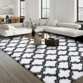 thumbnail image 1 of CAROMIO Moroccan Shag Area Rugs Geometric Indoor Super Soft Fuzzy Plush Rugs, 8' x 10' White Black, 1 of 7