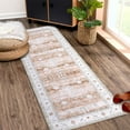 thumbnail image 1 of CAROMIO Persian Area Rug Floral Distressed Carpet Machine Washable Area Rug for Bedroom Living Room Foldable Rug, 2' x 6' Pale Brown, 1 of 5