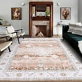 thumbnail image 1 of CAROMIO Persian Area Rug Floral Distressed Carpet Machine Washable Area Rug for Bedroom Living Room Foldable Rug, 6' x 9' Pale Brown, 1 of 4