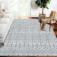 thumbnail image 1 of CAROMIO Rug Boho Washable Rug Moroccan Living Room Rug Non-Slip Non-Shedding Print Floor Carpet Soft Abstract Carpet, 8' x 10' Gray, 1 of 5
