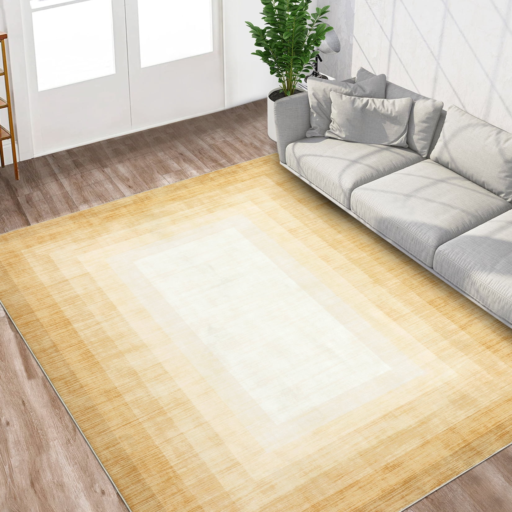 Boardered Tile Rug CAROMIO Rug Modern Bordered Area Rug for Living Room Dining Room Rug ...
