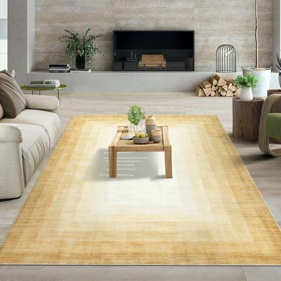 CAROMIO Rug Modern Bordered Area Rug for Living Room Dining Room Rug Bedroom Carpet Indoor Non Skid Rubber Backed Rugs,, 8' x 10' Beige