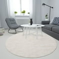 thumbnail image 1 of CAROMIO Rugs Solid Machine Washable Area Rug Non-Slip Low Pile Modern Area Rug Contemporary Indoor Area Rug Home Office Throw Carpet, 4' x 4' Round Pale Beige, 1 of 5