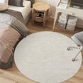 thumbnail image 1 of CAROMIO Rugs Solid Machine Washable Area Rug Non-Slip Low Pile Modern Area Rug Contemporary Indoor Area Rug Home Office Throw Carpet, 3' x 3' Round Pale Beige, 1 of 5