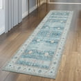 thumbnail image 1 of CAROMIO Runner Rug 2' x 8' Pale Green Floral Distressed Carpet Machine Washable Rug Runner for Hallway Non-Slip for Bedroom Living Room, 1 of 5
