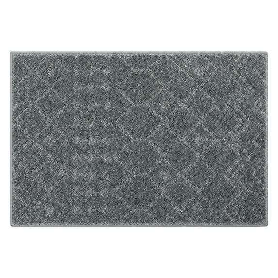 CAROMIO Solid Area Rug Bedroom Livingroom Rug Non-Slip Modern Abstract Area Rug Stain Resistant Indoor Throw Floor Carpet Boho Tribal Rug, 3' x 5' Gray