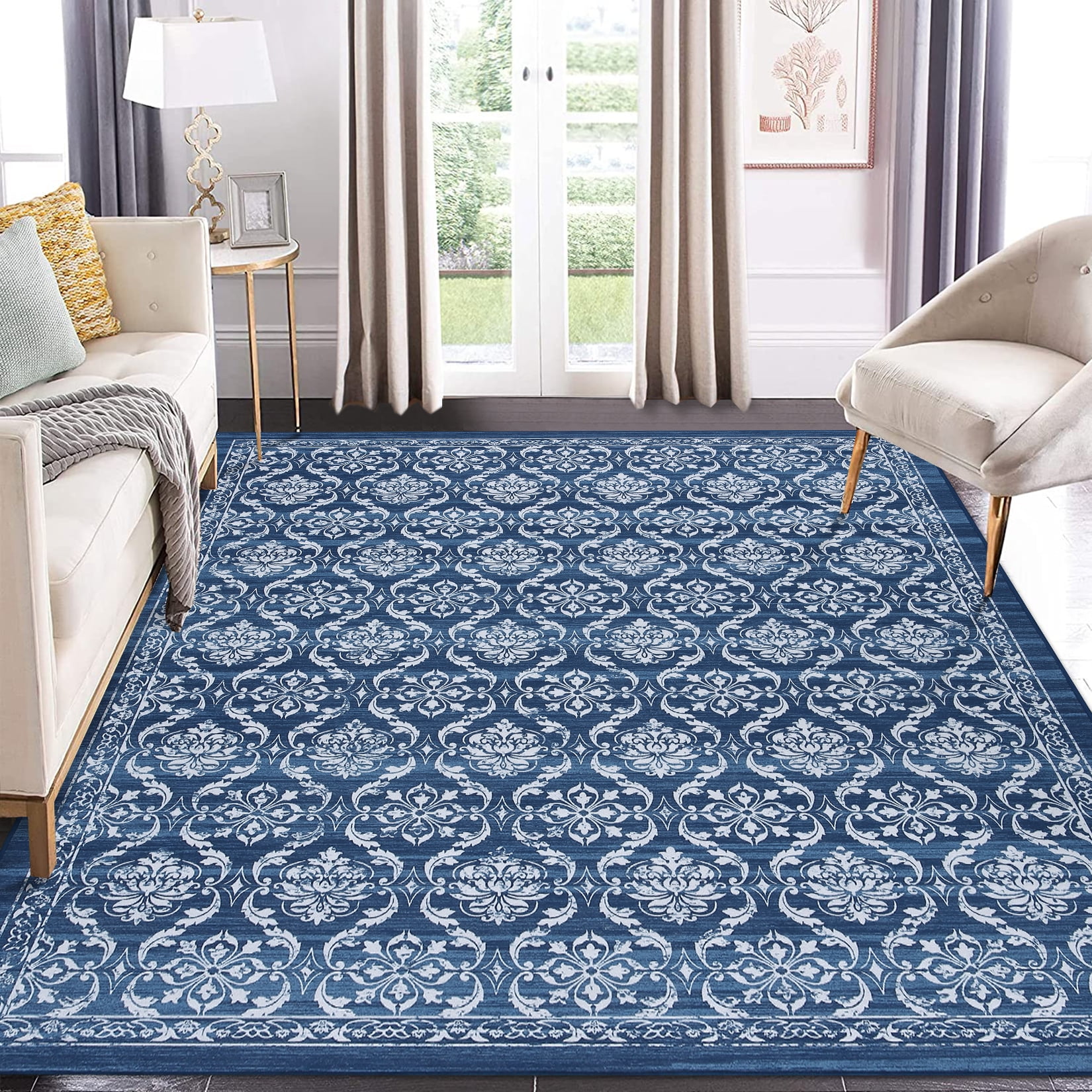 Vintage rug セール nuLOOM Jacquie Vintage Floral Silver 10 ft. x 14 ft. Area