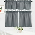 thumbnail image 1 of CAROMIO Waffle Woven Textured Kitchen Tier Curtains Cafe Curtains, Waterproof Half Window Curtain for Bathroom 30"x 24"*2+60"x 15", Grey, 1 of 8
