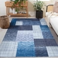 thumbnail image 1 of CAROMIO Washable Area Rug Modern Tile Trellis Floorcover Carpet Modern Contemporary Geometric Chic Distressed Area Rugs Accent Rug, Blue 2.6 x 5 Feet, 1 of 5