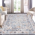 thumbnail image 1 of CAROMIO Washable Area Rug Oriental Rug Boho Vintage Floral Area Rug Non Shedding Rugs for Bed Room Living Room, 8' x 10' Blue/Beige, 1 of 5