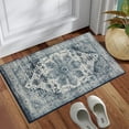 thumbnail image 1 of CAROMIO Washable Area Rug Vintage Distressed Area Rugs Carpet Stain Resistant Non-Slip Accent Rug Traditional Medallion Farmhouse Carpet, 2' x 3' Blue, 1 of 7