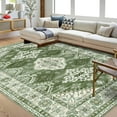 thumbnail image 1 of CAROMIO Washable Area Rugs for Bedroom Non Slip Large Area Rugs for Living Room Oriental Boho Rug Distressed Chenille Carpet Stain Resistant Throw Rugs, 8' x 10' Green, 1 of 7