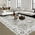 thumbnail image 1 of CAROMIO Washable Boho Rugs Bohemian Rugs Floral Distressed Area Rug Bedroom Large Rug Living Room Dining Room Oriental Carpet, 9' x 12' Gray, 1 of 7