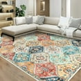 thumbnail image 1 of CAROMIO Washable Boho Rugs Bohemian Rugs Floral Distressed Area Rug Bedroom Large Rug Living Room Oriental Carpet, 8' x 10' Orange, 1 of 7