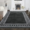 thumbnail image 1 of CAROMIO Washable Rug Modern Bordered Area Rugs Non Slip Carpet Contemporary Geometric Border Accent Rug, 6' x 9' Black, 1 of 6