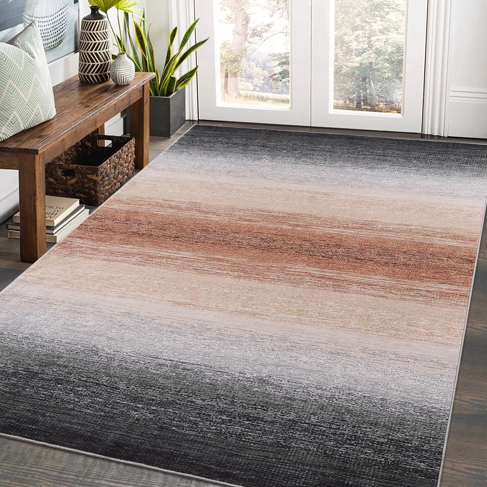 CAROMIO Washable Rugs Ombre Area Rugs Modern Rug for Living Room ...