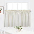 thumbnail image 1 of CAROMIO Waterproof Window Covering Kitchen Cafe Curtains 30" x 30", Ivory, Set of 2 Waffle Weave Textured, 1 of 7