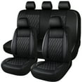 thumbnail image 1 of CAROMOP Faux Leather Car Seat Covers Full Set,Luxury and Comfortable Covers for Cars,Split Bench Compatible Car Interior Covers,Universal Fit for Suvs,Vans,Trucks,Airbag Compatible(5-Seat Black), 1 of 3
