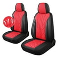 thumbnail image 1 of Caromop Red, Luxury Faux Leather & Fabric, Breathable 3D Foam, Armrest Covers,Airbag compatible,Front Seat Covers, 1 of 9