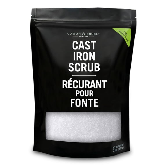 CARON & DOUCET - Cast Iron Cleaning & Restoring Scrub | 100% Natural | Best for Removing Rust Without Scratching & Care Before Cleaning, Washing & Seasoning (2 Pound)