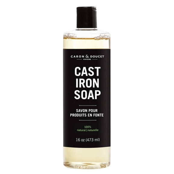 CARON & DOUCET - Cast Iron Cleaning Soap | 100% Plant-Based Castile & Coconut Oil Soap | Best for Cleaning, Restoring, Removing Rust and Care Before Seasoning.
