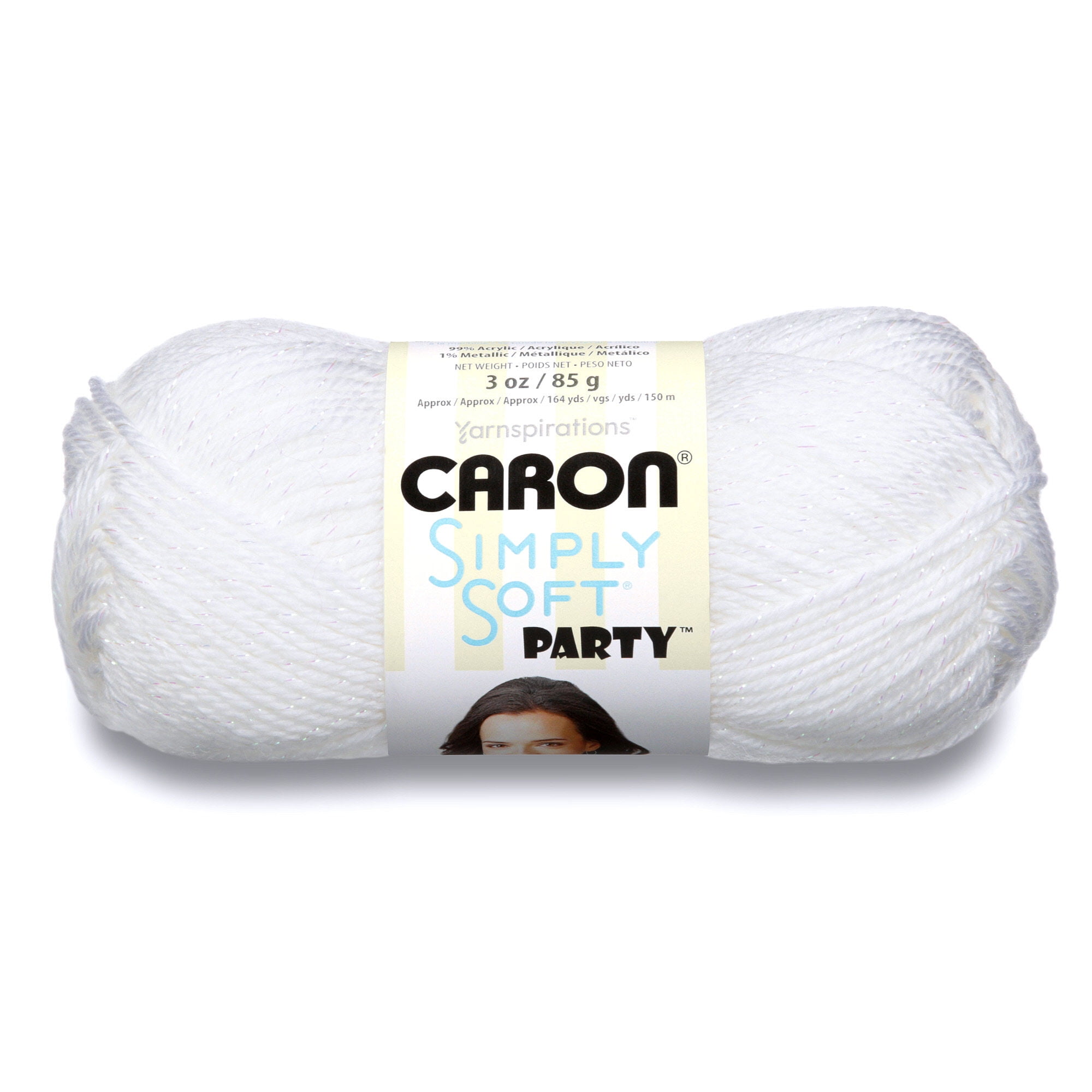 Caron Simply Soft Party 3oz/ 85g White Sparkle -  Sweden