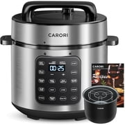 CARORI 9-in-1 Electric Pressure Cooker 6 Qt, Programmable Multi-Function with Safer Vent, Olla de Presion, Rice Cooker, Slow Cooker, Steamer, Saut , Warmer & Sterilizer, 1000W, Stainless Steel